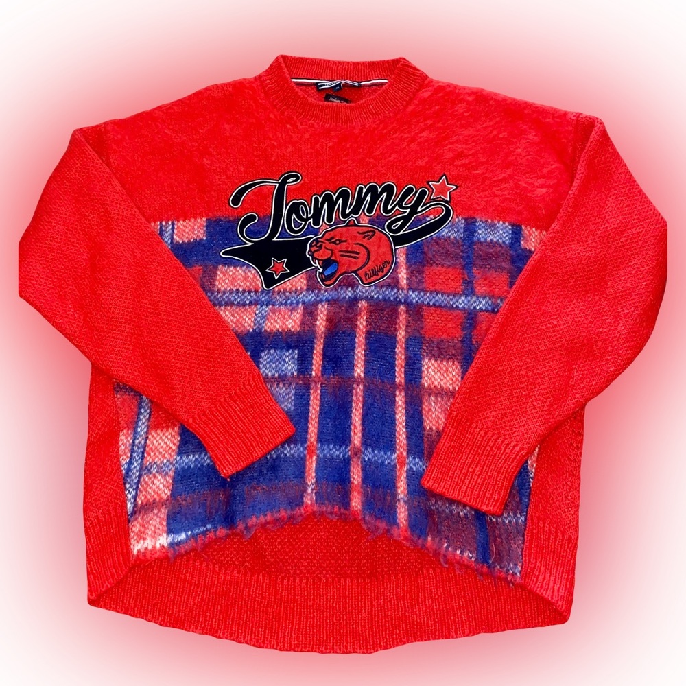 NWOT TOMMY HIFIGER RED ITALIAN YARN KNIT CREWNECK SWEATER // SIZE XS❤️